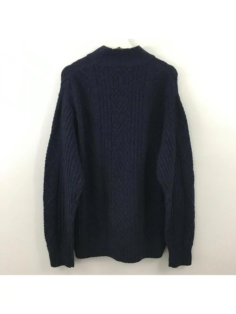 Jos. A. Bank Men’s Lambswool Blend Knit Blue Kong Sleeve Sweater Size XL